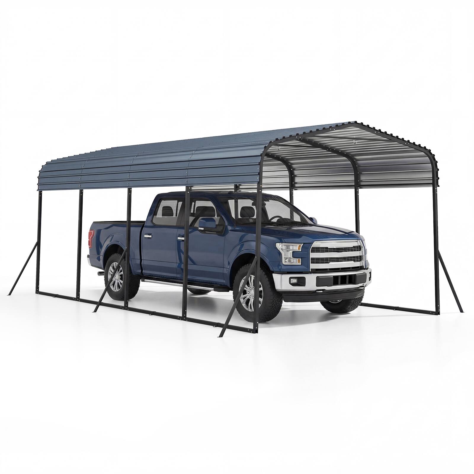 Alt View 9. Costway - Costway 12 x 20 FT Carport,Outdoor Galvanized Steel Garage Car Shelter with Leak-proof Roof - Black.
