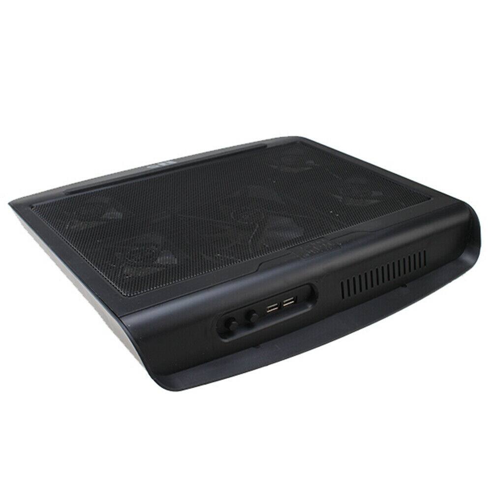 Alt View 4. AGPtek - 5 Fans Cooling Pad LED Light Radiator Coolpad Stand for Laptop PC Notebook - Black.