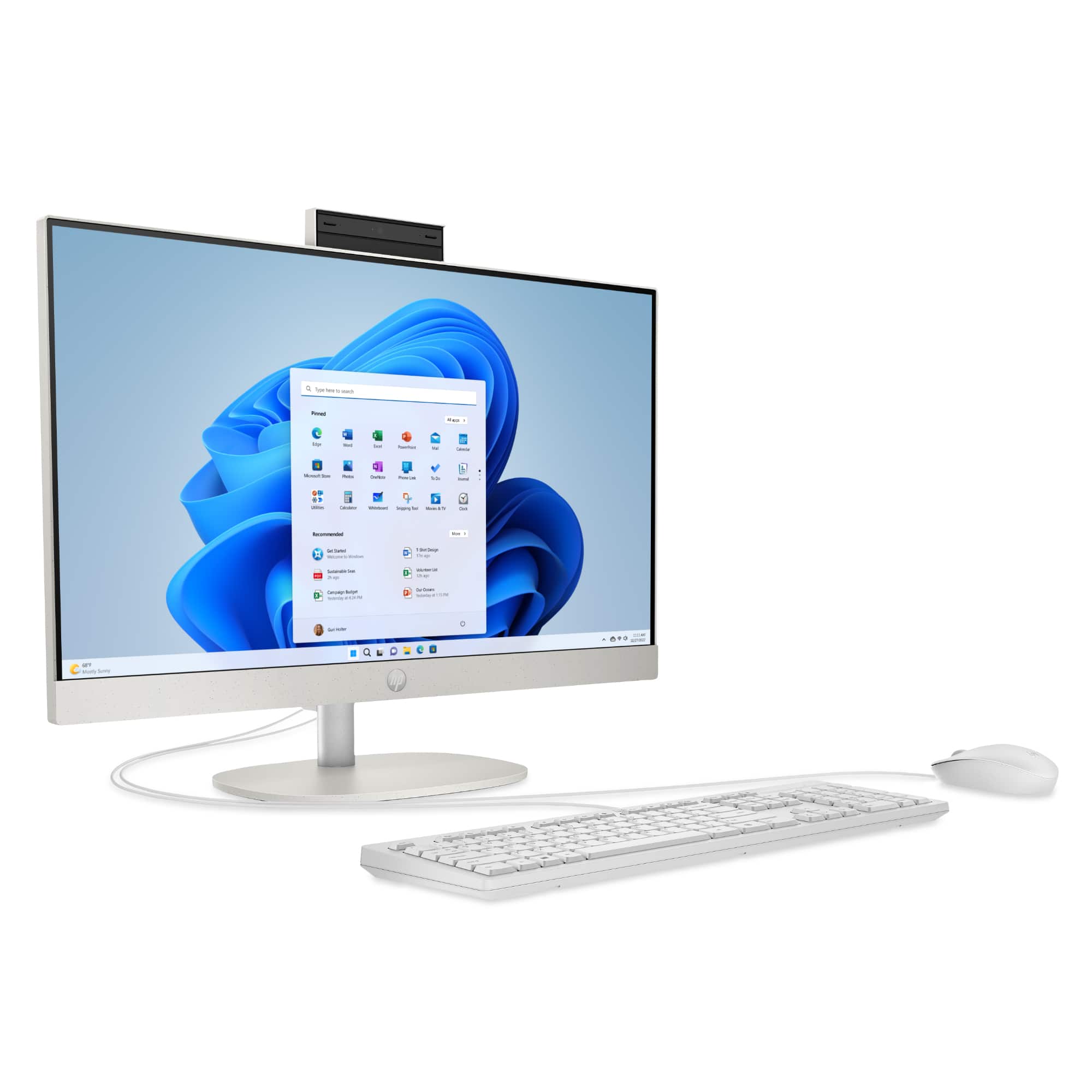 Alt View 5. HP - 23.8" Full HD Touch-Screen All-in-One - Intel Core i3 - 8GB Memory - 512GB SSD - Shell White.