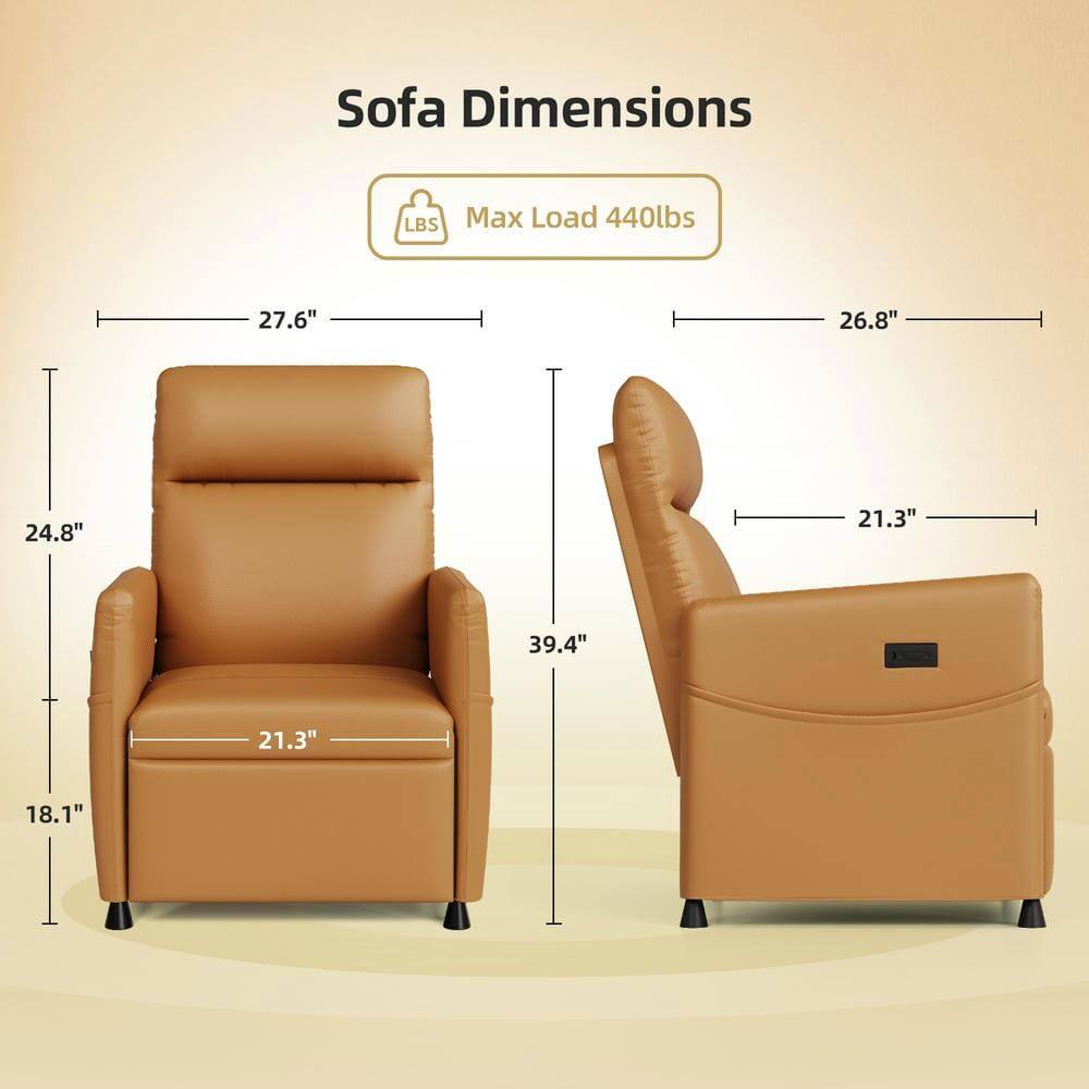 Sofa Dimensions  
Max Load 440lbs  
27.6" x 26.8" x 24.8" x 21.3" x 39.4" x 21.3" x 18.1"