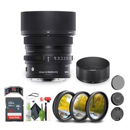 Bundle - Sigma - 35mm f/2 DG DN Contemporary Lens for Sony E + - Black