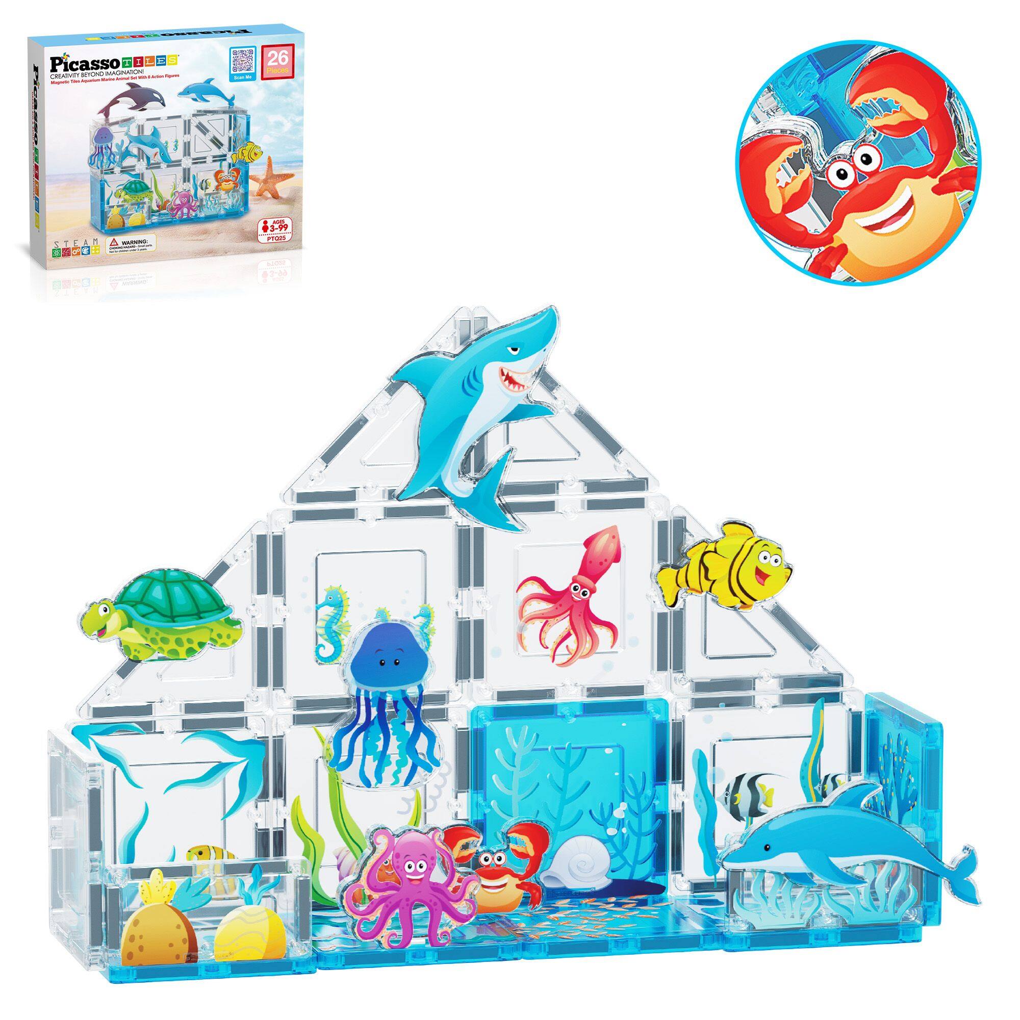 PicassoTiles - PICASSO-TILES Magnetic Tiles for Kids, 26PCS Marine Theme, Construction STEM Building Blocks Educational Toy - Multicolor price history on PriceWatchPro