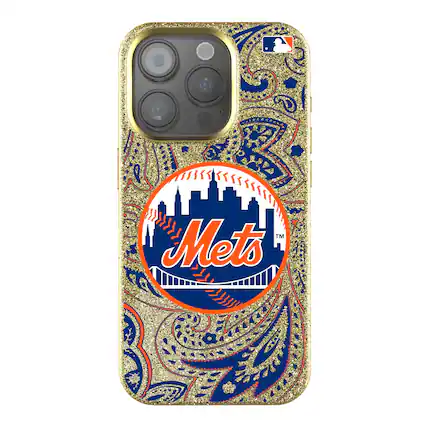 Front. Keyscaper - Paisley Bling iPhone Case - 14 Pro Max - Gold.