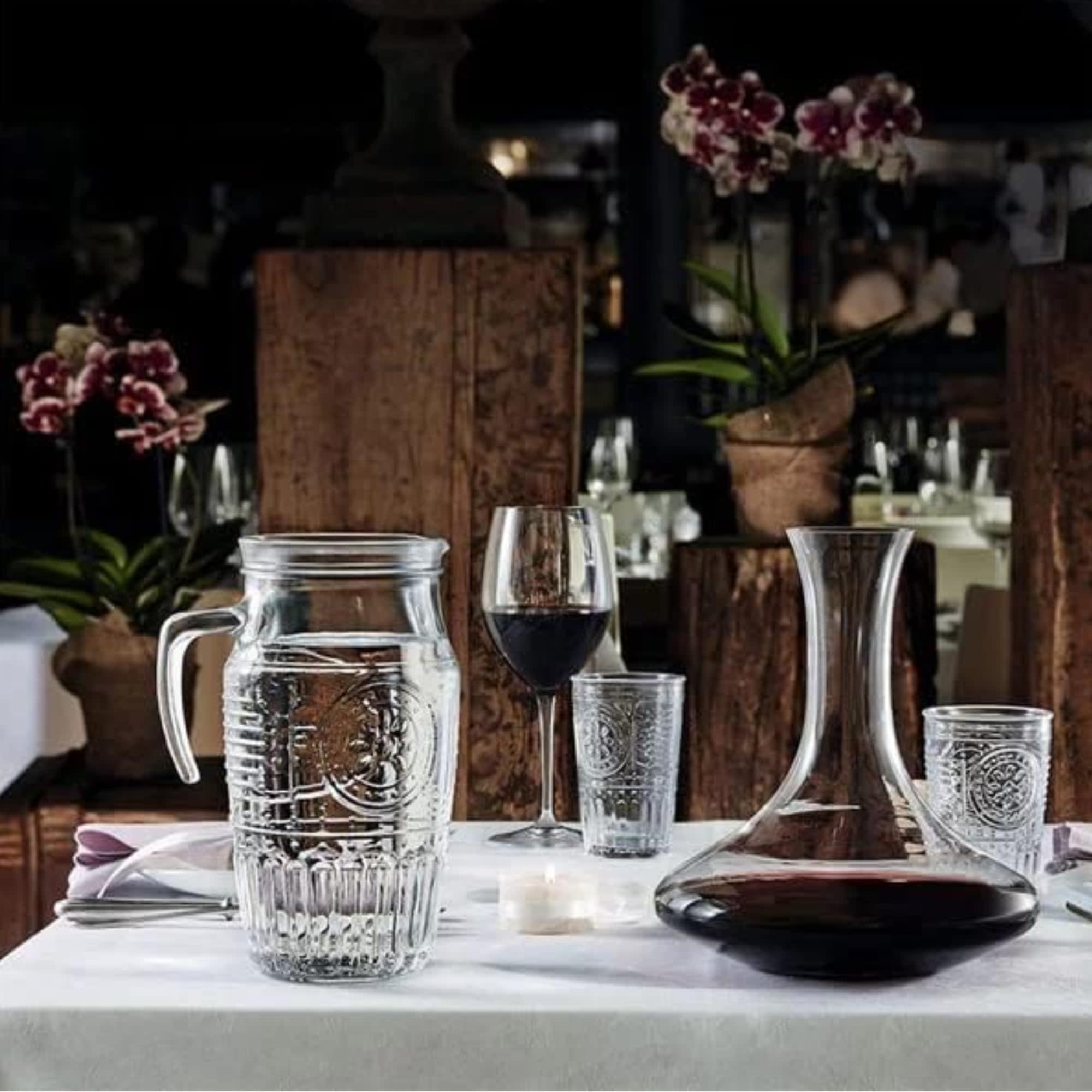 Back. Bormioli Rocco - Bormioli Rocco Exclusiva Carafe, 1 L Star Glass Faceted Lead-Free Jug - Clear.