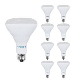 VIRIBRIGHT - 65-Watt EQ Dimmable LED Flood Light Bulb Cool White (8-Pack) - 4000K
