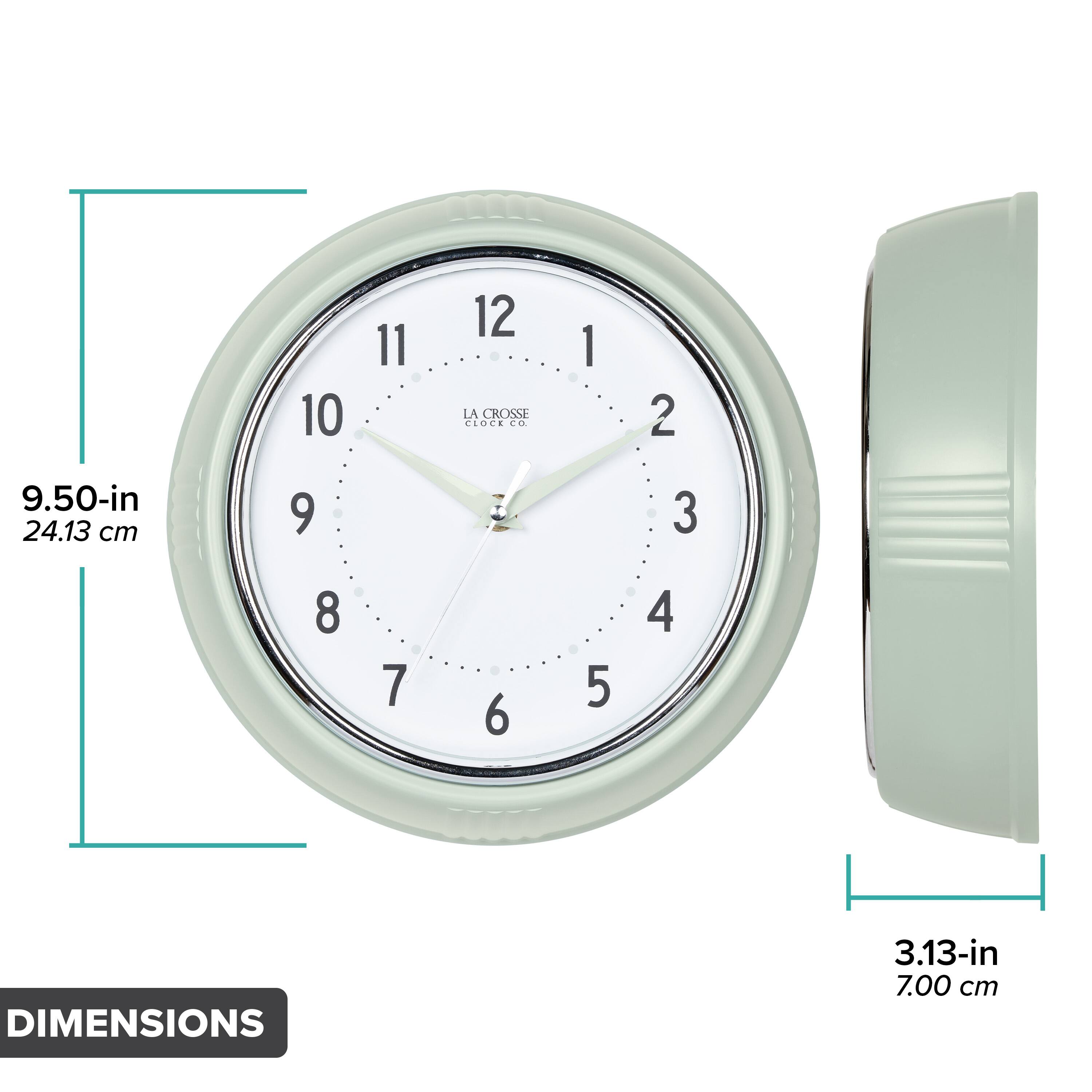 10 11 12 LA CROSSE CLOCK CO 1 2 9.50-in 24.13 cm 9 3 8 7 6 5 4 DIMENSIONS 3.13-in 7.00 cm