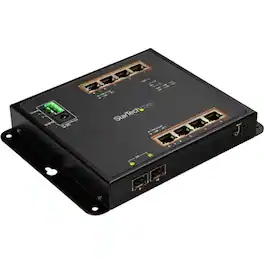 Startech - 8-Port PoE+ Gigabit Ethernet Switch plus 2 SFP Connections - Black