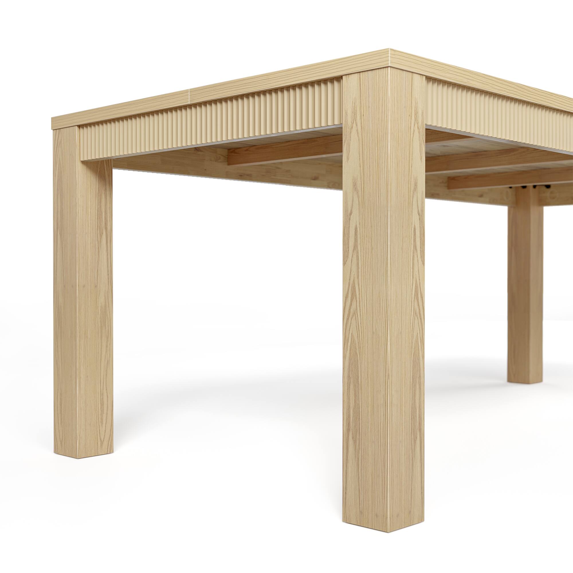 Alt View 7. Homsee - 83.8" Solid Wood Desk – Natural Oak Finish, Large Farmhouse Table for Home Office, Dining, Study, 330LBS Capacity - Wooden.