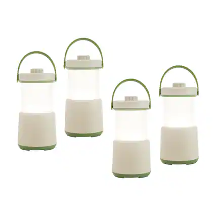 Front. Dawnrise - 800 Lumen Rechargeable LED Camping Lantern Flashlight (4-Pack) - Desert Yellow.