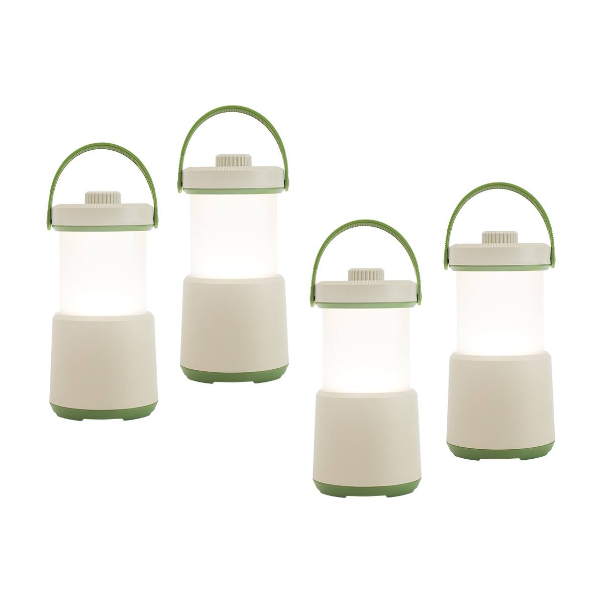 Front. Dawnrise - 800 Lumen Rechargeable LED Camping Lantern Flashlight (4-Pack) - Desert Yellow.