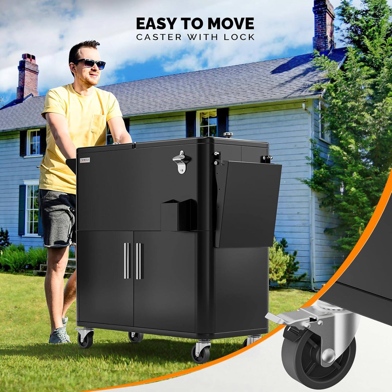 EASY TO MOVE  
CASTER WITH LOCK