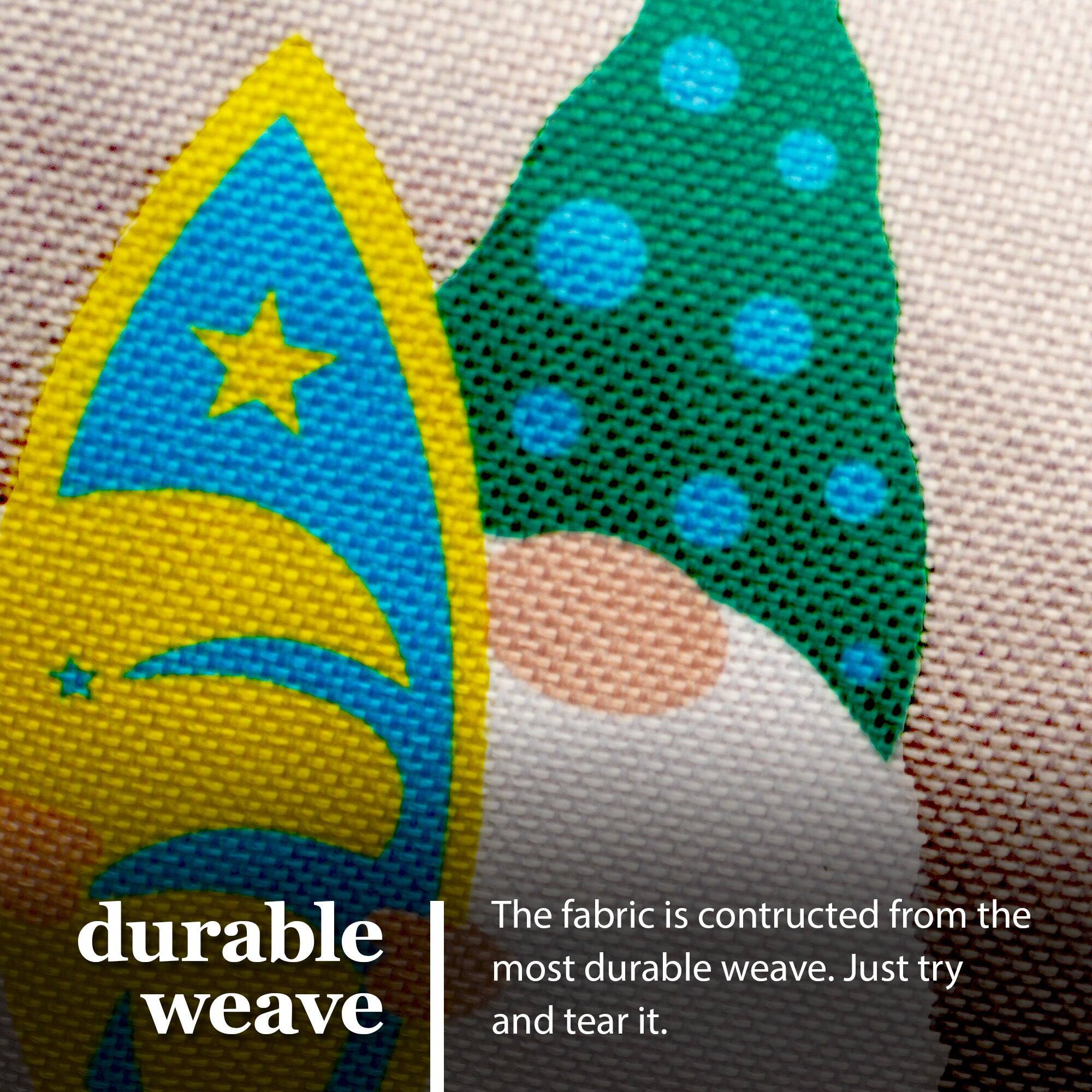 The fabric is constructed from the most durable weave. Just try and tear it.