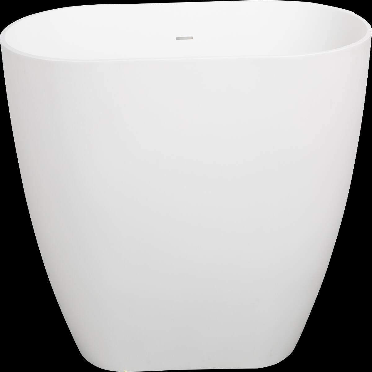 Alt View 9. Loheer - Loheer 59 Inch Freestanding Soaking Bathtub Matte White Solid Surface Tub with Overflow Center Drain - Matte White.