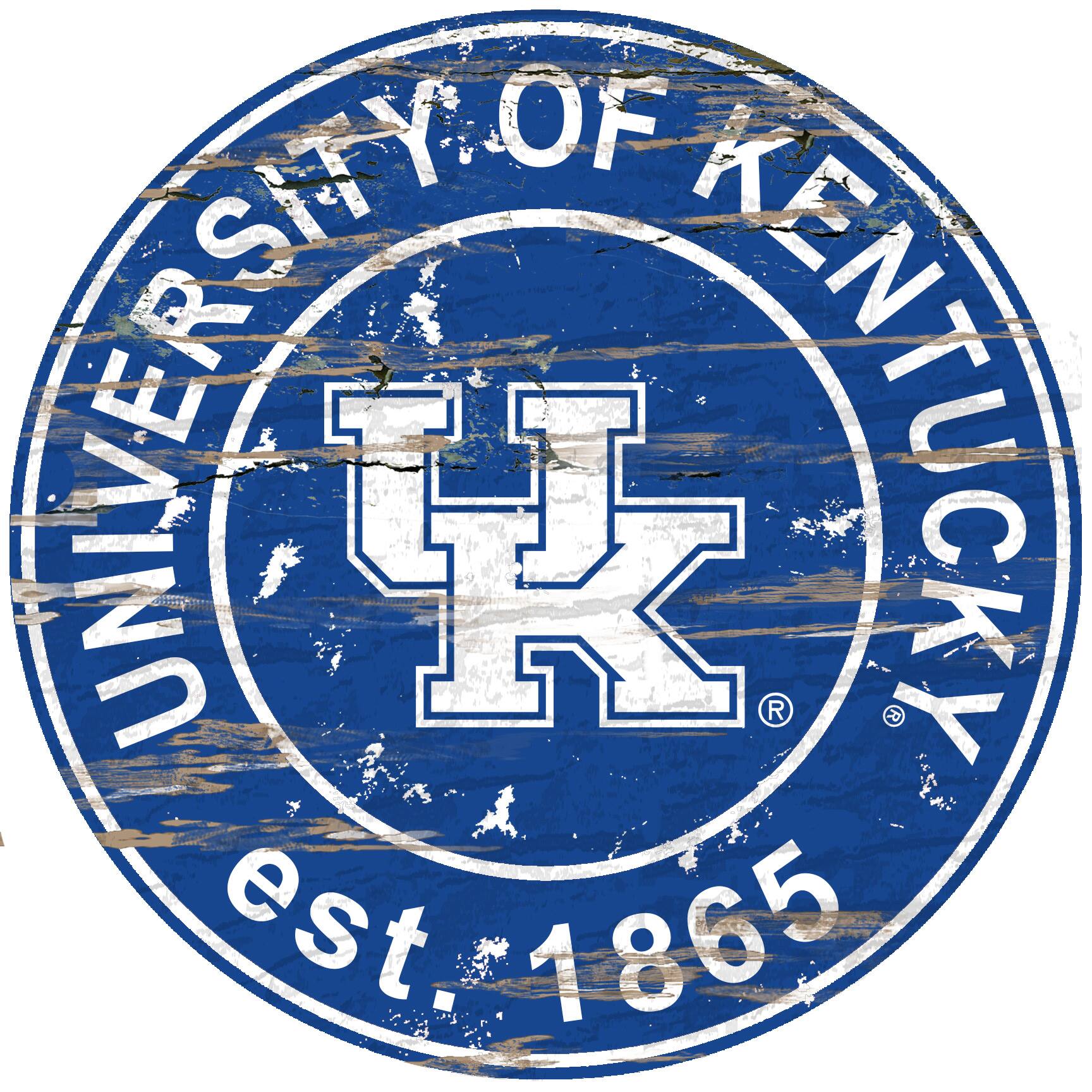 Kentucky Wildcats 23.5" Distressed Round Sign