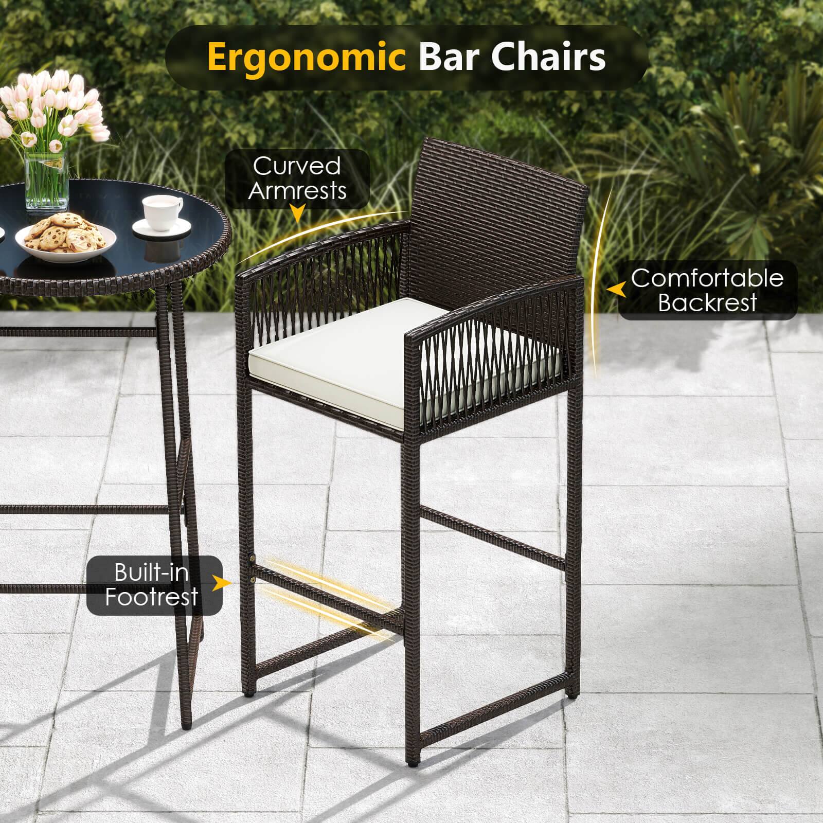 Ergonomic Bar Chairs

- Curved Armrests
- Comfortable Backrest
- Built-in Footrest
