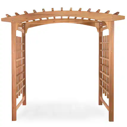 Front. All Things Cedar - All Things Cedar 8-Foot Pagoda Arbor Garden Arch Trellis for Climbing Plants - Natural.