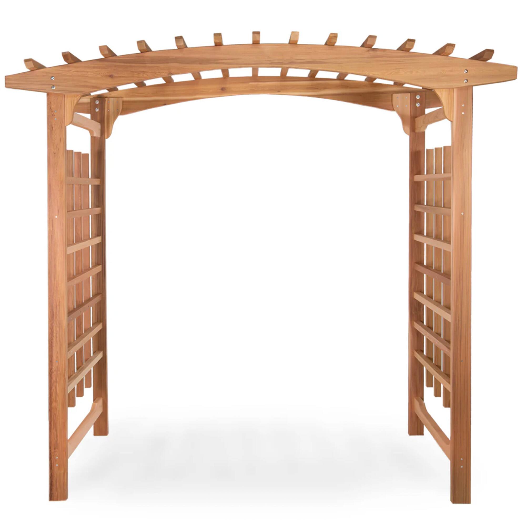 Front. All Things Cedar - All Things Cedar 8-Foot Pagoda Arbor Garden Arch Trellis for Climbing Plants - Natural.