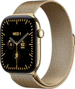 Apple Watch Series 12 (GPS + Cellular) 46mm Titanium Case with Radiant Gold Milanese Loop - M/L - Radiant Gold - (2026)