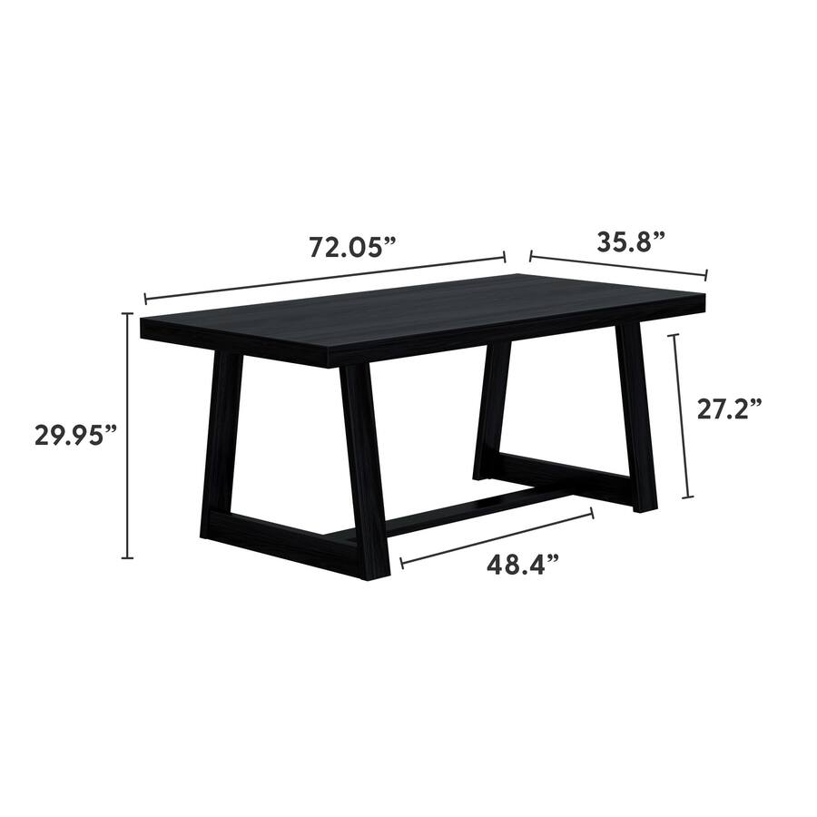 Plank+Beam Classic Rectangular Dining Room Table (72in / 1830mm) Black ...