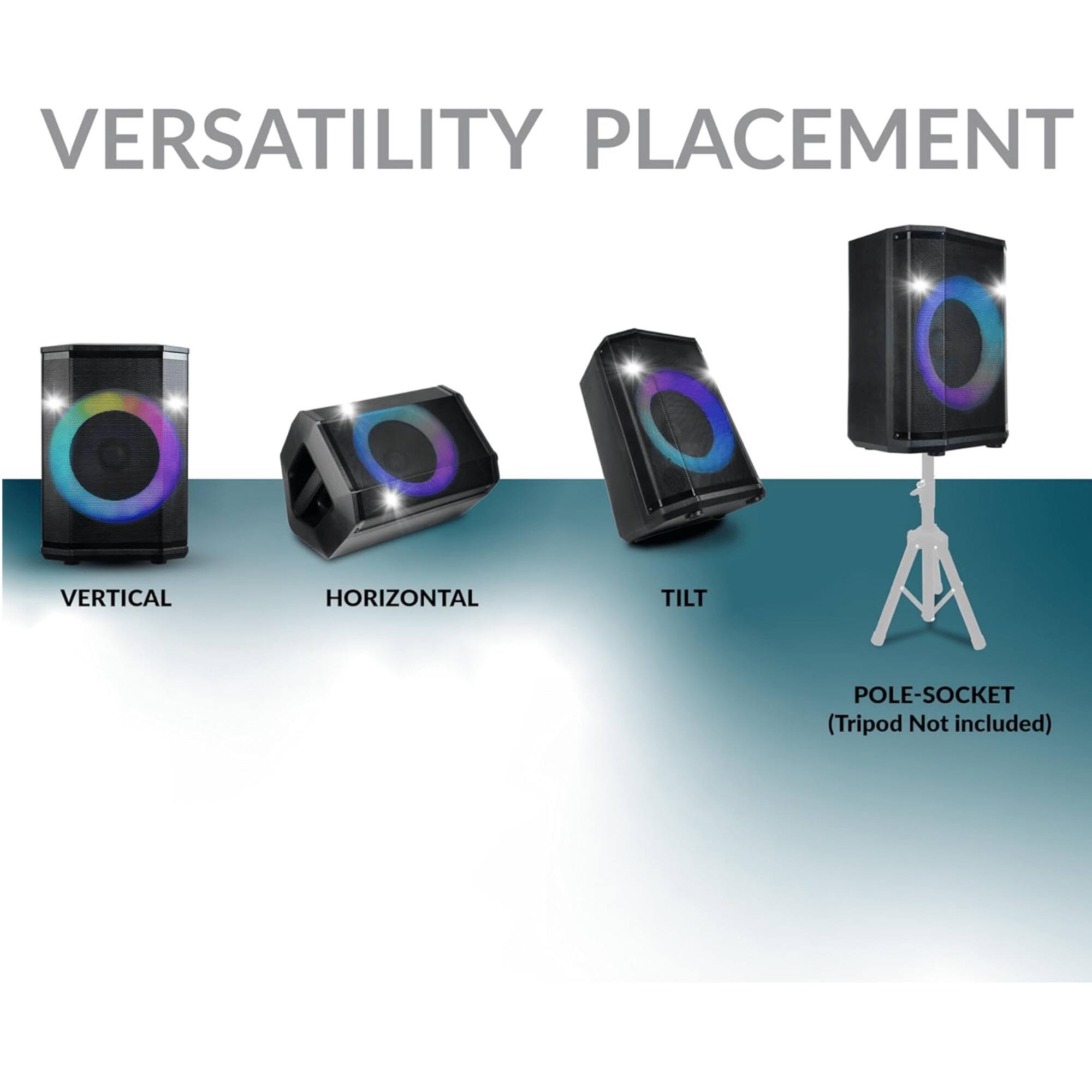 VERSATILITY PLACEMENT

VERTICAL

HORIZONTAL

TILT

POLE-SOCKET (Tripod Not included)