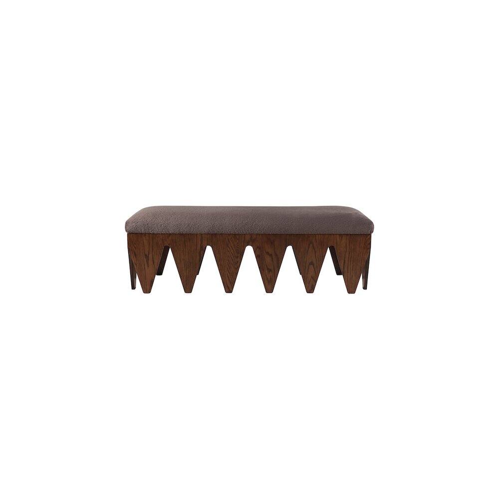 Alt View 2. Meridian Furniture - Altair Brown Velour Fur Fabric Bench - Brown.