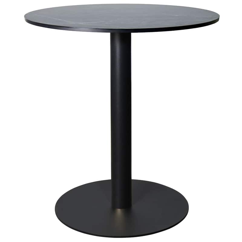 LeisureMod - Vail 36 Inch Round Dining Table with MDF Top and Metal Base, Modern Small Kitchen Bistro Accent Table - Black