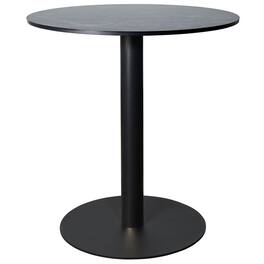 LeisureMod - Vail 36 Inch Round Dining Table with MDF Top and Metal Base, Modern Small Kitchen Bistro Accent Table - Black
