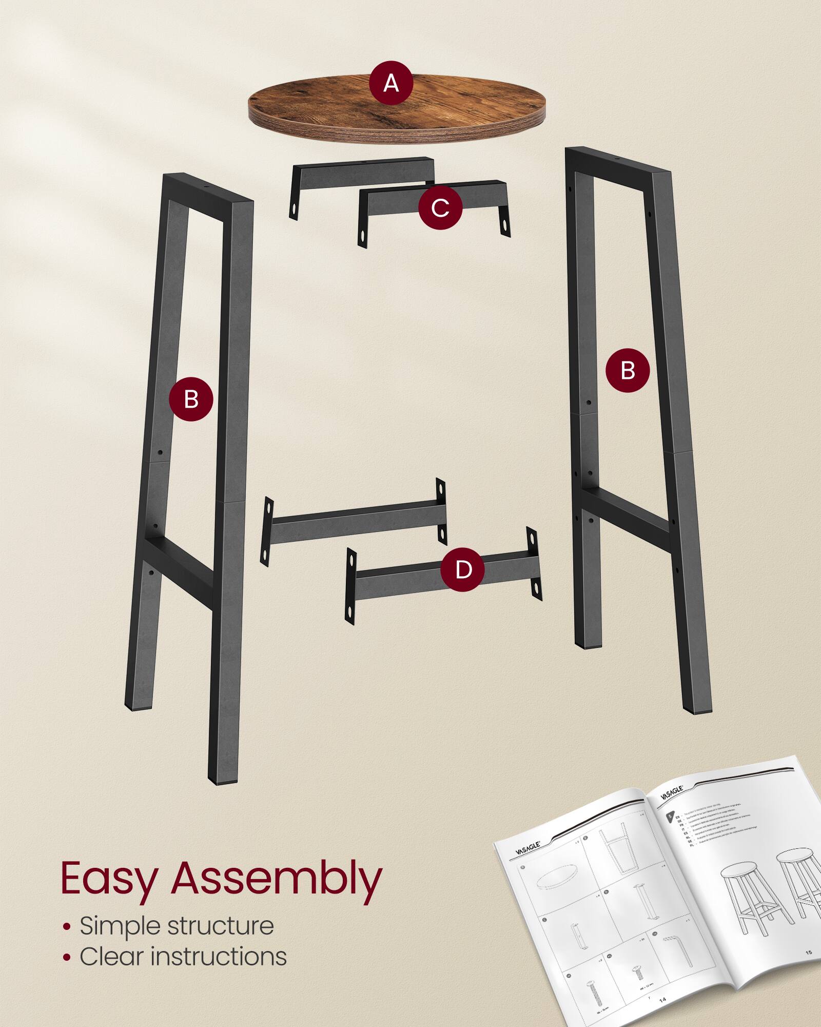 Easy Assembly  
- Simple structure  
- Clear instructions