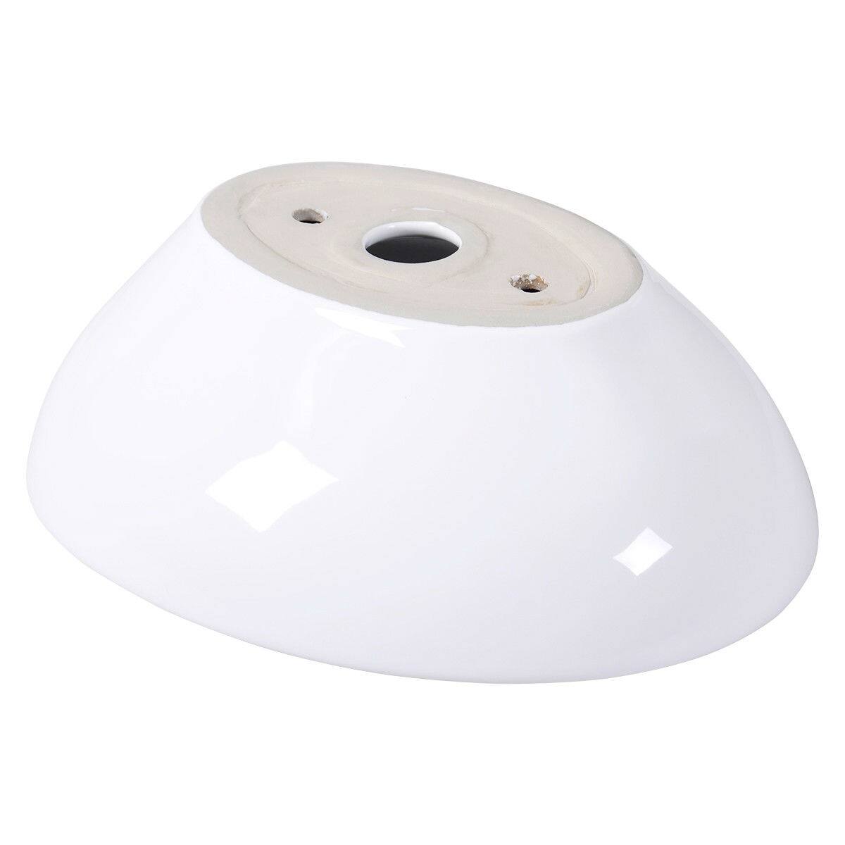Alt View 1. Hivvago - Contemporary Oval Basin Round Vessel Bathroom Sink in White - White.