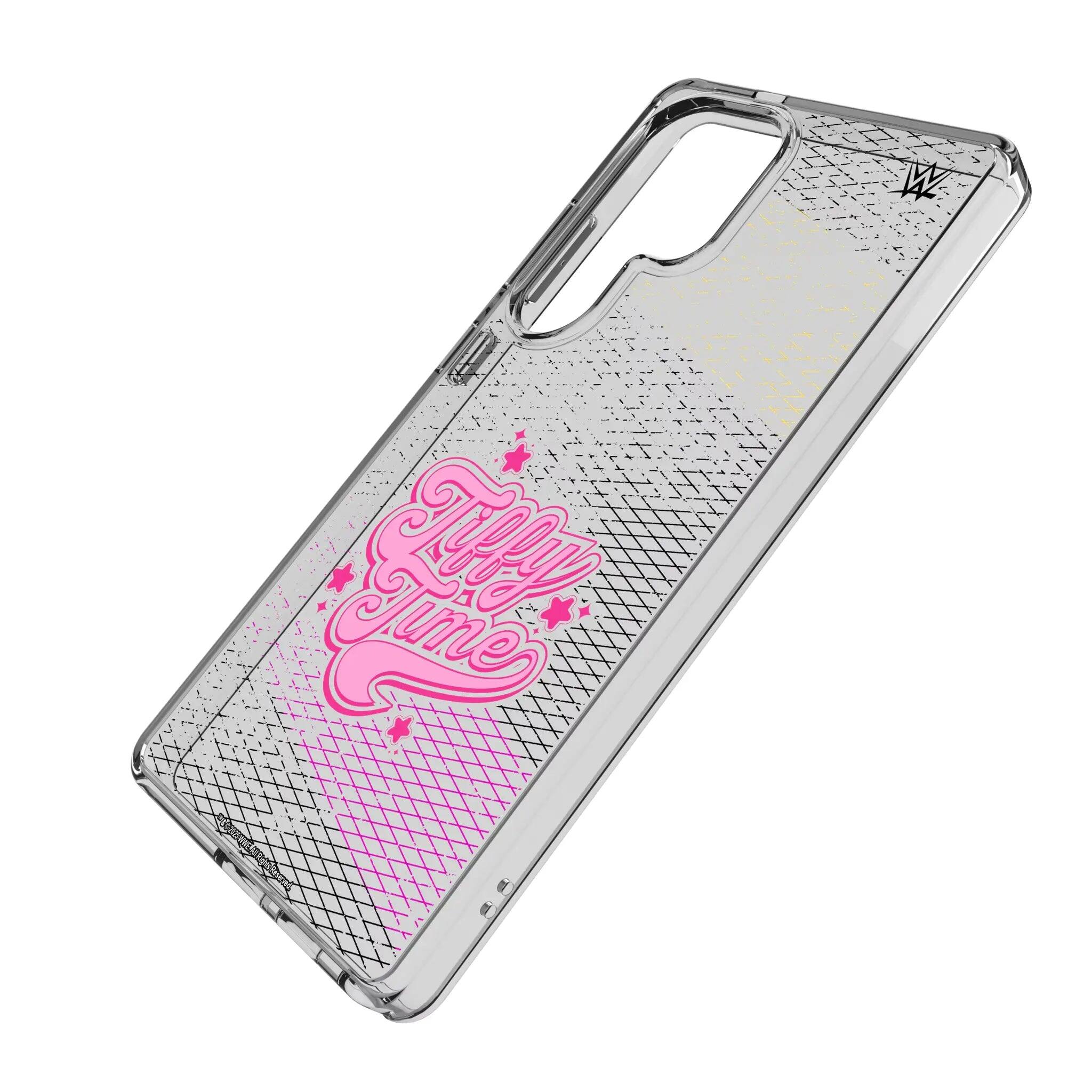 Angle. Keyscaper - WWE Steel Clear Phone Case - Samsung Galaxy S24+ - Tiffany Stratton.