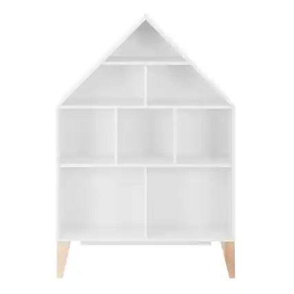 Front. Danya B - Steiner White Dollhouse 8-Compartment Kids Freestanding Bookshelf - White.