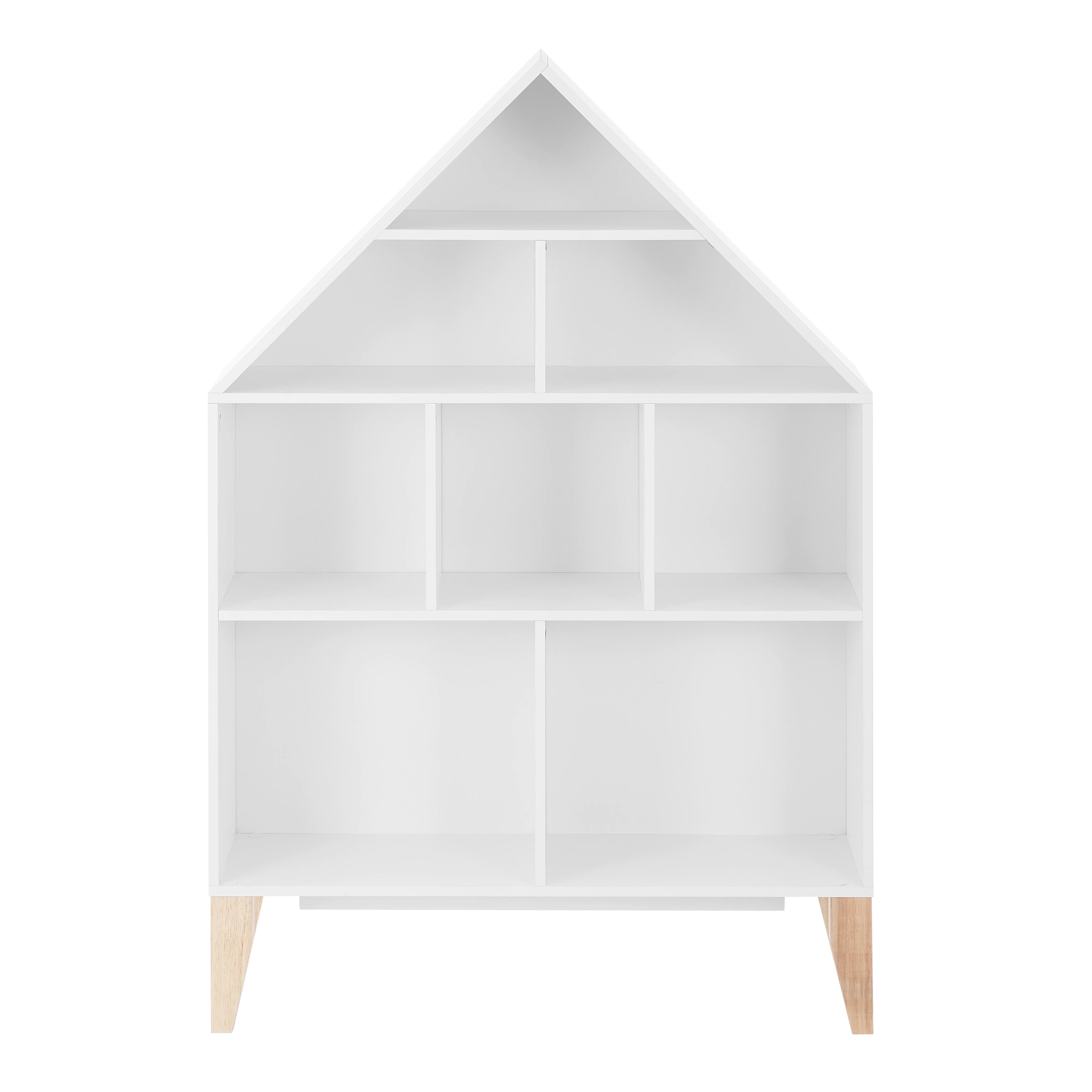 Front. Danya B - Steiner White Dollhouse 8-Compartment Kids Freestanding Bookshelf - White.