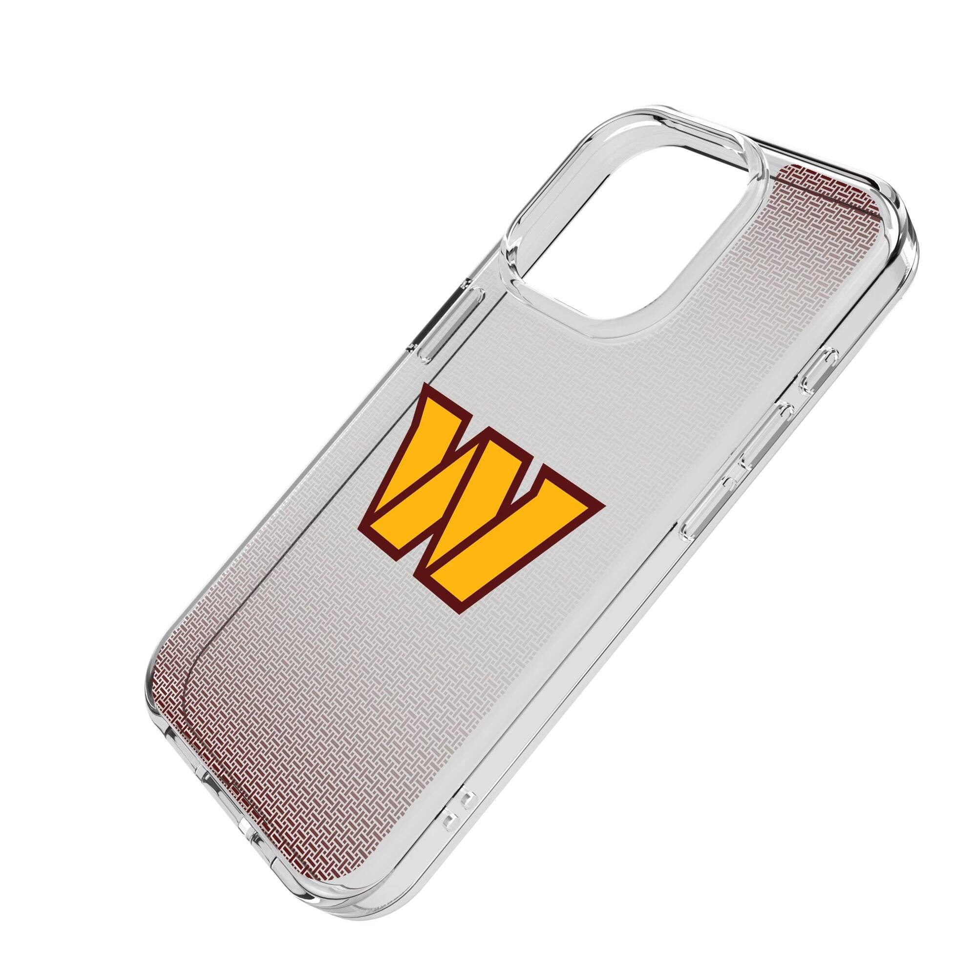 Alt View 1. Keyscaper - Washington Commanders Linen Logo iPhone Clear Case - 16 Pro Max - Multicolor.