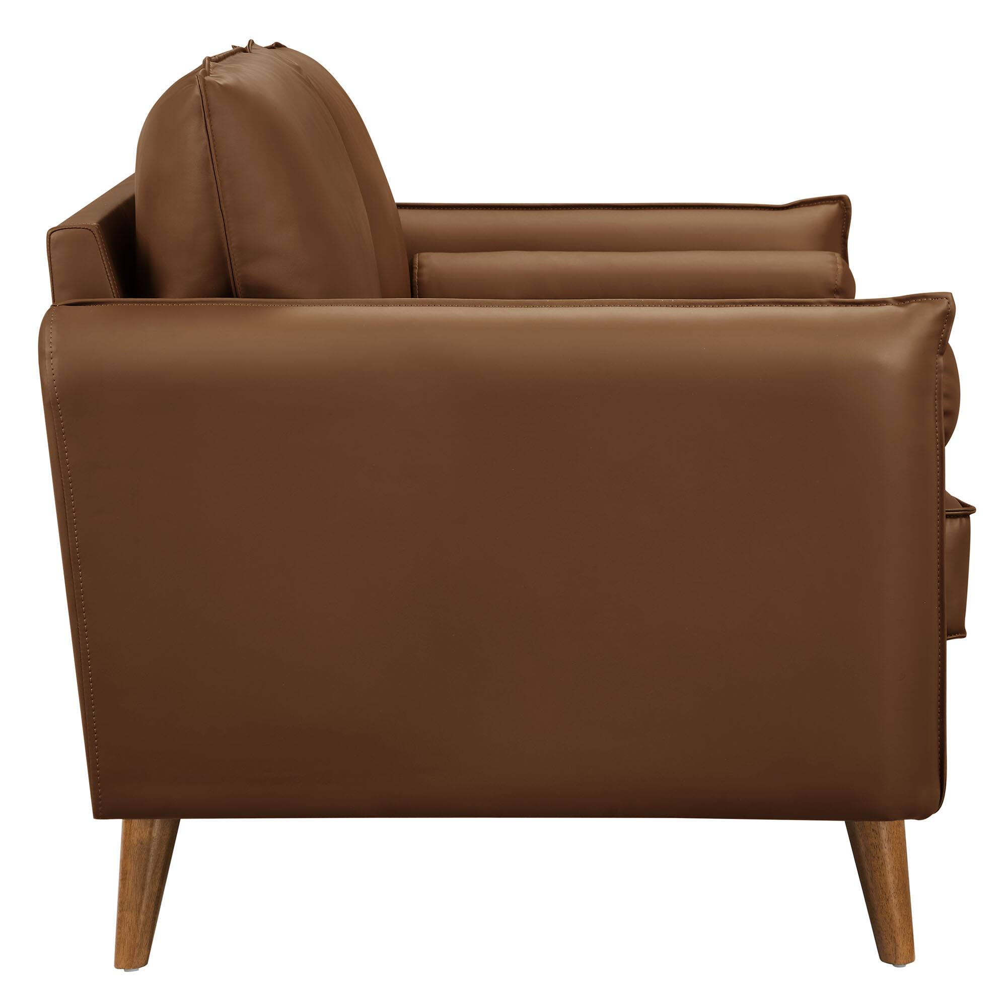 Alt View 2. Modway - Revive Upholstered Vegan Leather Loveseat by Modway - Brown.