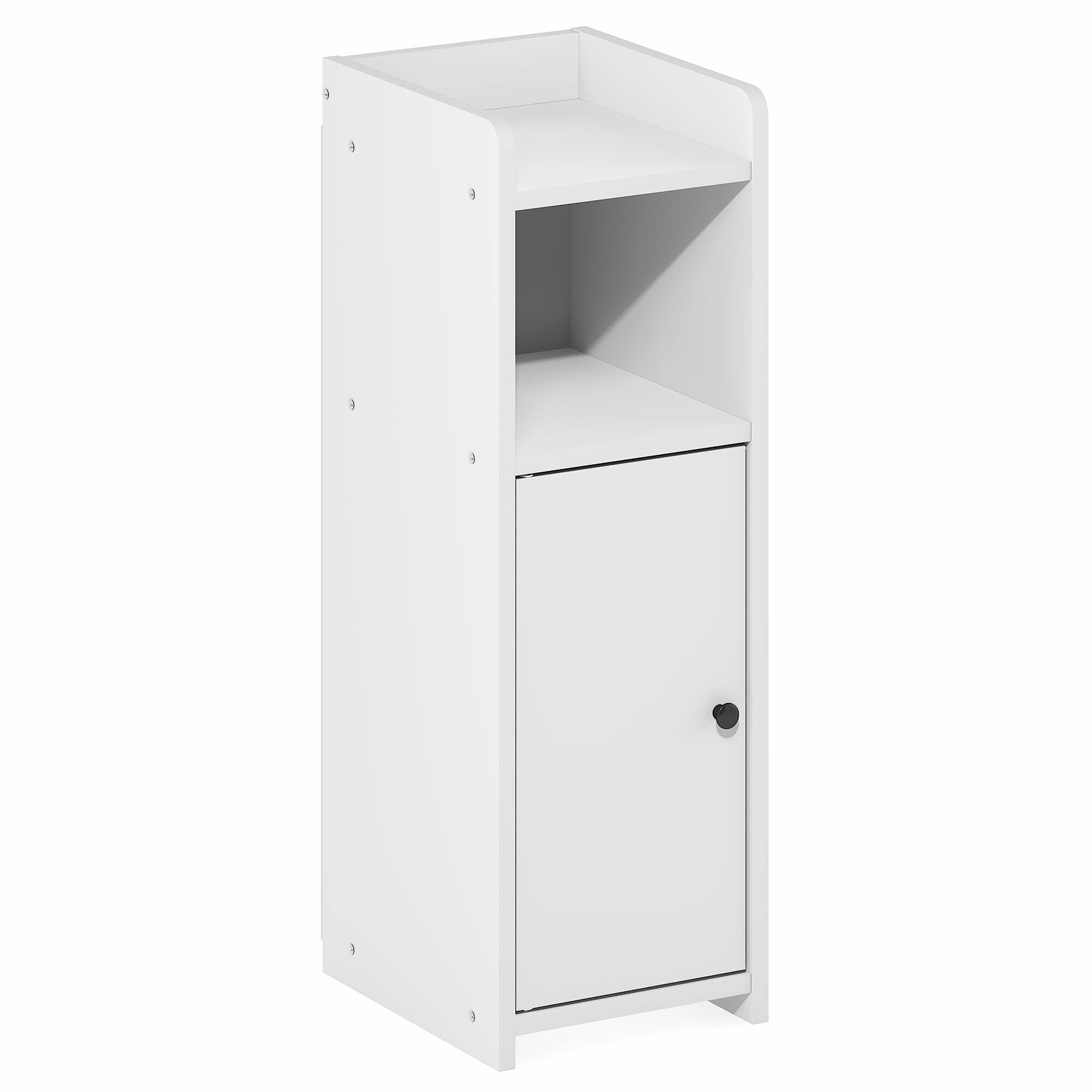 Alt View 5. Furinno - FULDA Bathroom Storage Cabinet, 4-Tier Bathroom Cabinet, 24H, for Small Spaces, Bathroom, Living Room, Entryway - White.