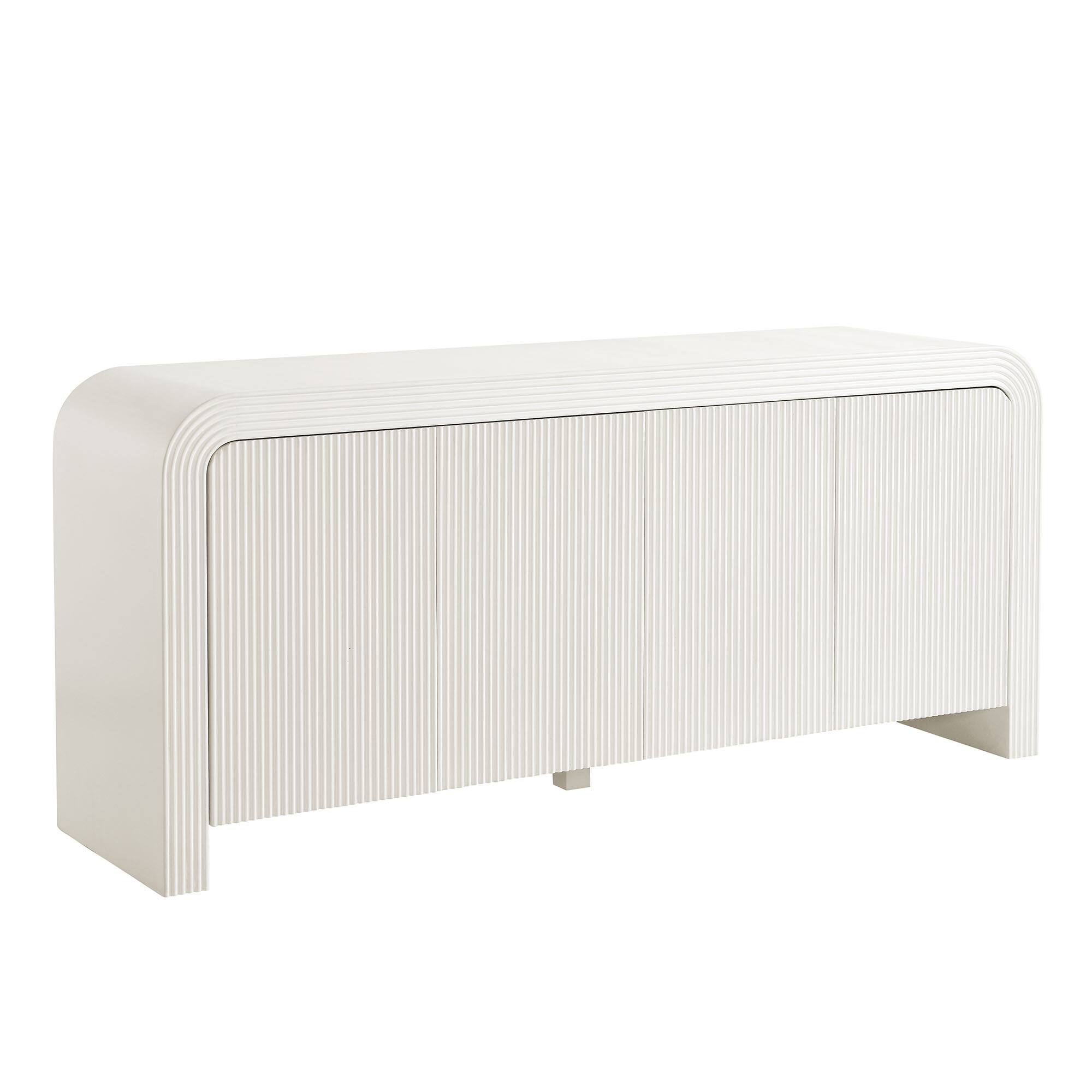Angle. Modway - Waterflute 70" Fluted Sideboard Cabinet by Modway - White Matte.