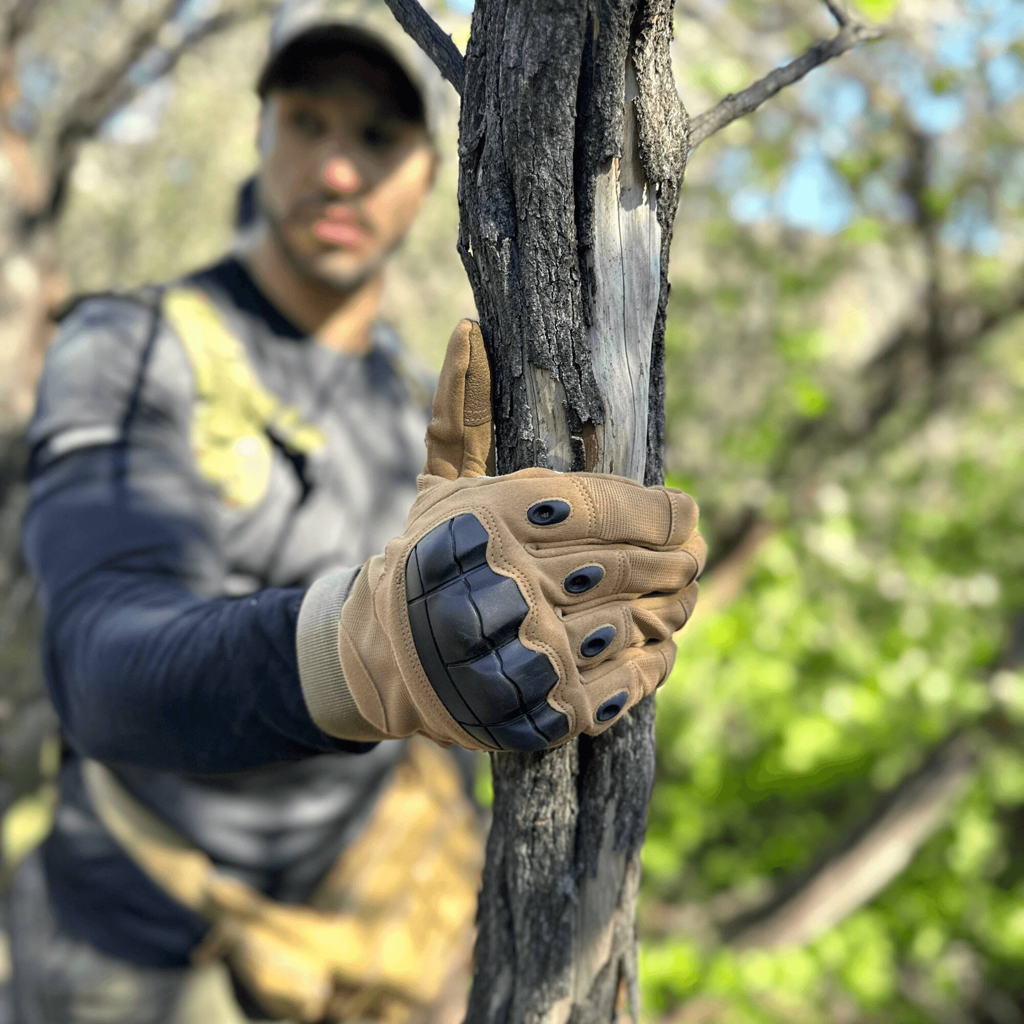 Alt View 3. JupiterGear - Tactical Military Airsoft Gloves for Outdoor Sports, Paintball, and Motorcycling with Touchscreen Fingertip Capability - Tan.