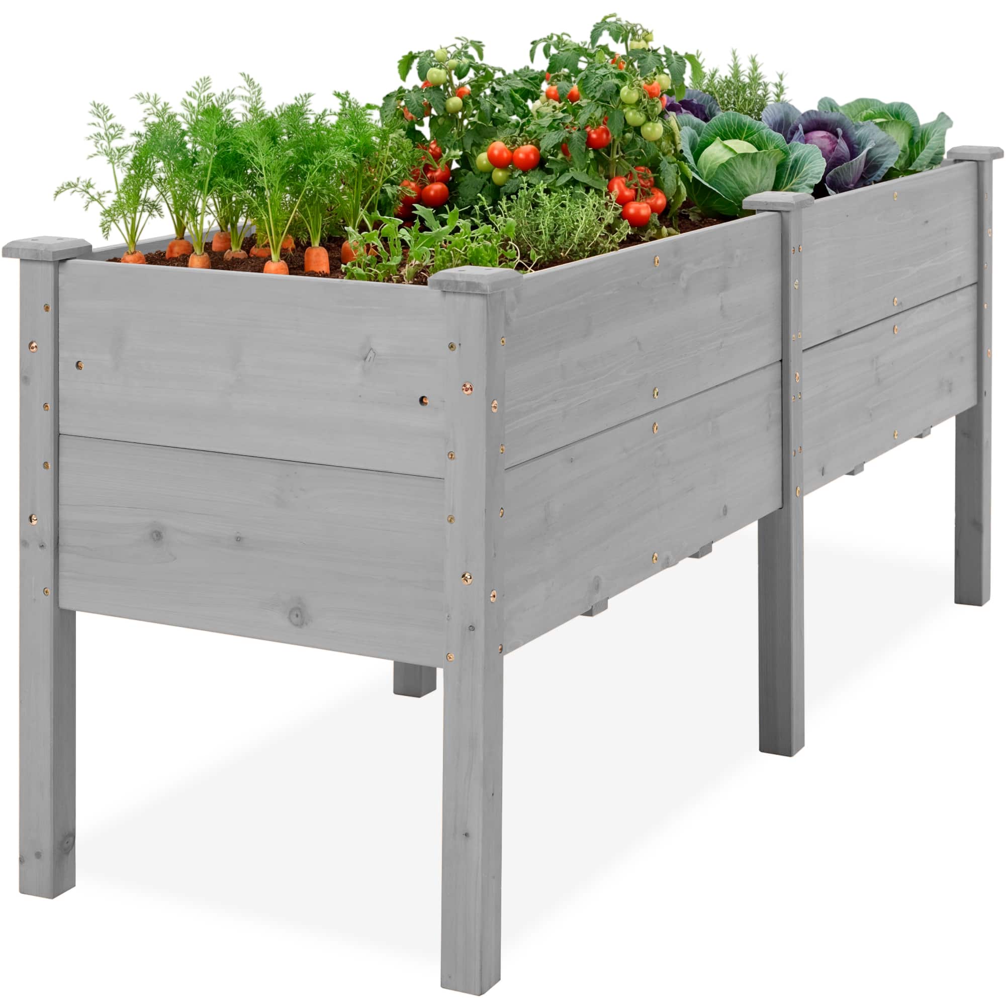 "Best Choice Products - 72"" x 24"" x 30"" Raised Garden Bed, Extra Deep 16"" Depth, Elevated Wood Planter Stand - Gray" price history on PriceWatchPro