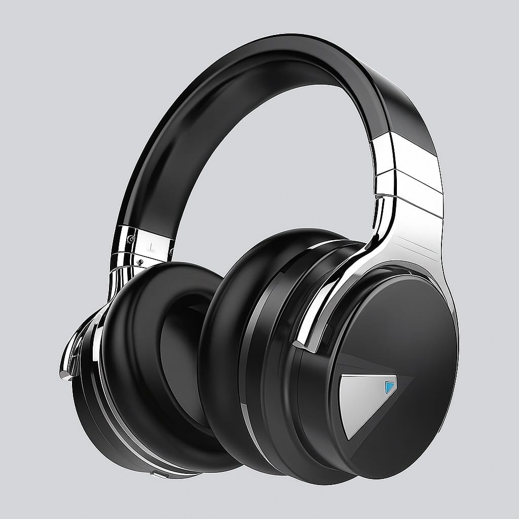 Zell Electronics - Wireless Over Ear Headphones with Mic, 30H Battery, ANC, Deep Bass, Soft Cushions, Noise Isolation - Black