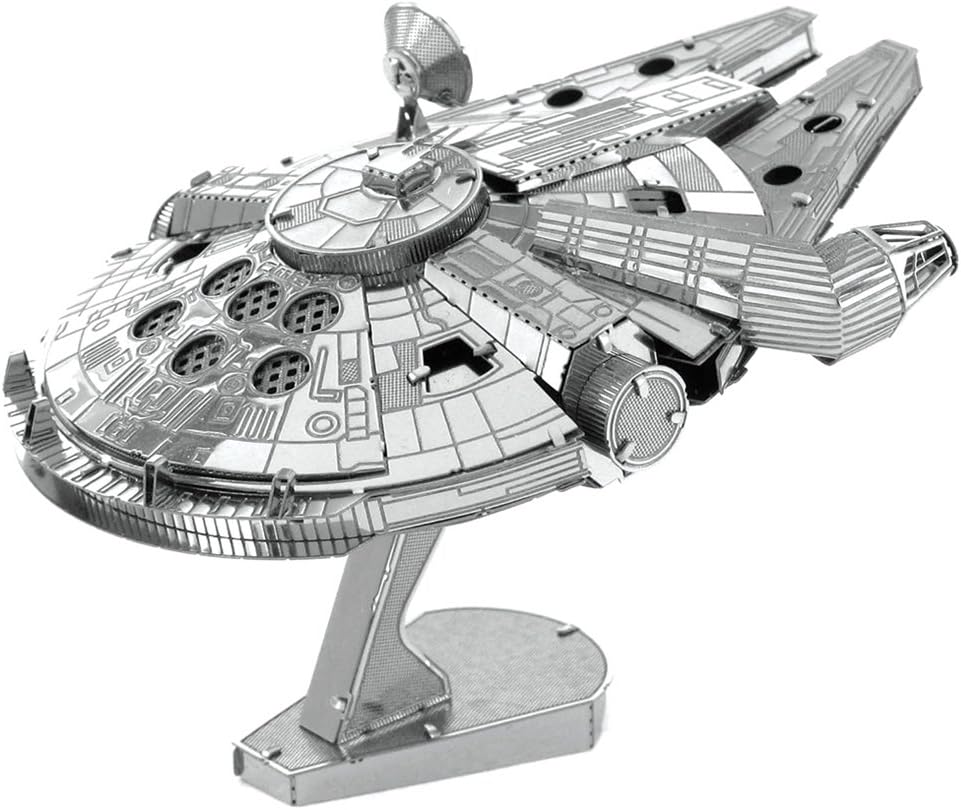 Alt View 2. Metal Earth - Metal Earth Star Wars Millennium Falcon 3D Metal Model Kit Fascinations - Silver.