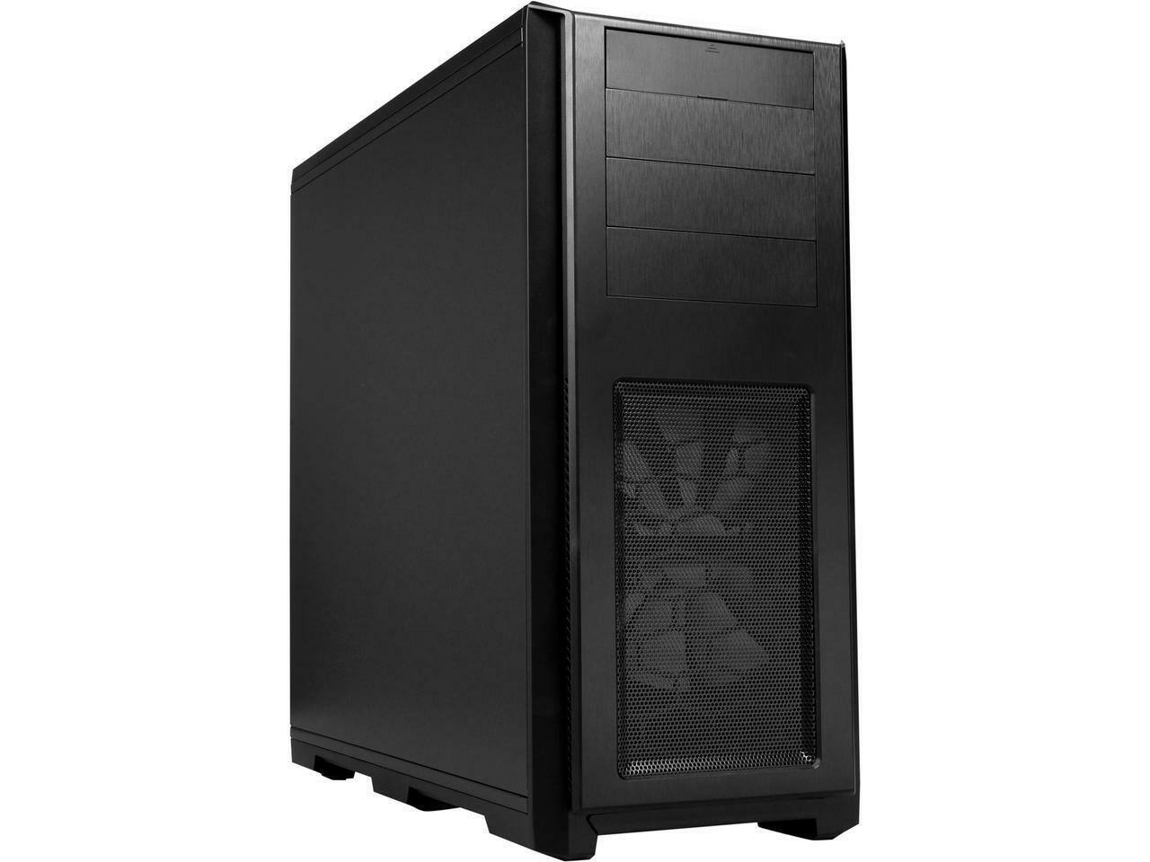 Angle. Phanteks - Phanteks Enthoo Pro series PH-ES614PC_BK Black Steel / Plastic ATX Full Tower Computer Case (non-power supply cover) - Black.