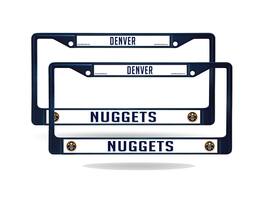 Rico Industries - Denver Nuggets NBA (Set of 2) Navy Painted Chrome Metal License Plate Frames - Multi