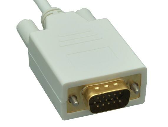 Left. Cable Leader - Mini DisplayPort to VGA Cable, 1080p Full HD Male to Male for MacBook, Surface to Monitor or Projector - White.