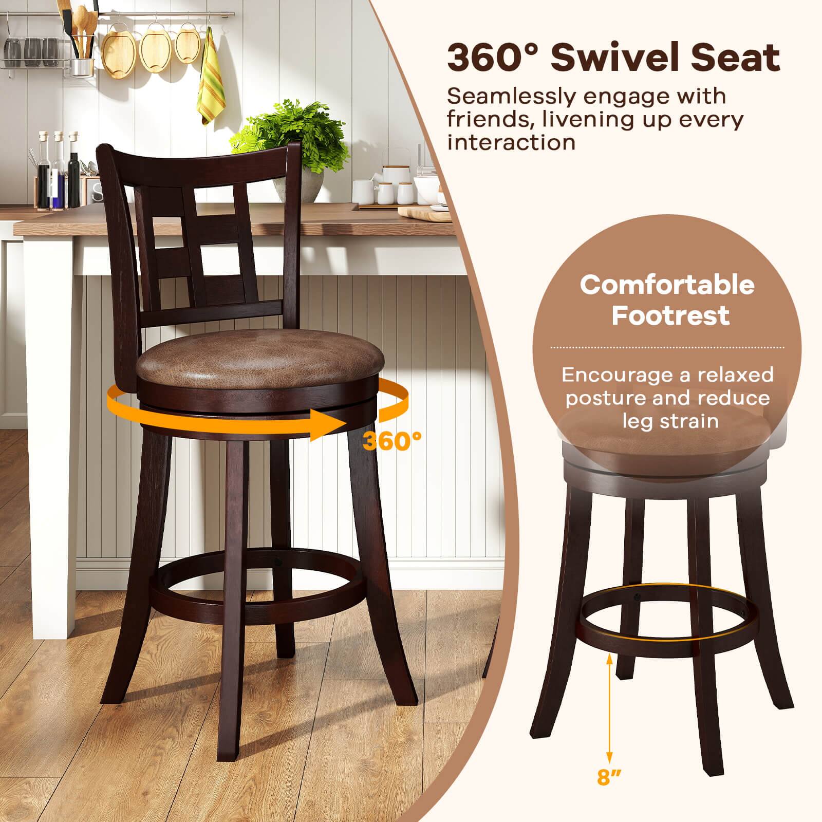 360 Swivel Seat: Seamlessly engage with friends, livening up every interaction. Comfortable Footrest: 360 Encourage a relaxed posture and reduce leg strain. 8"