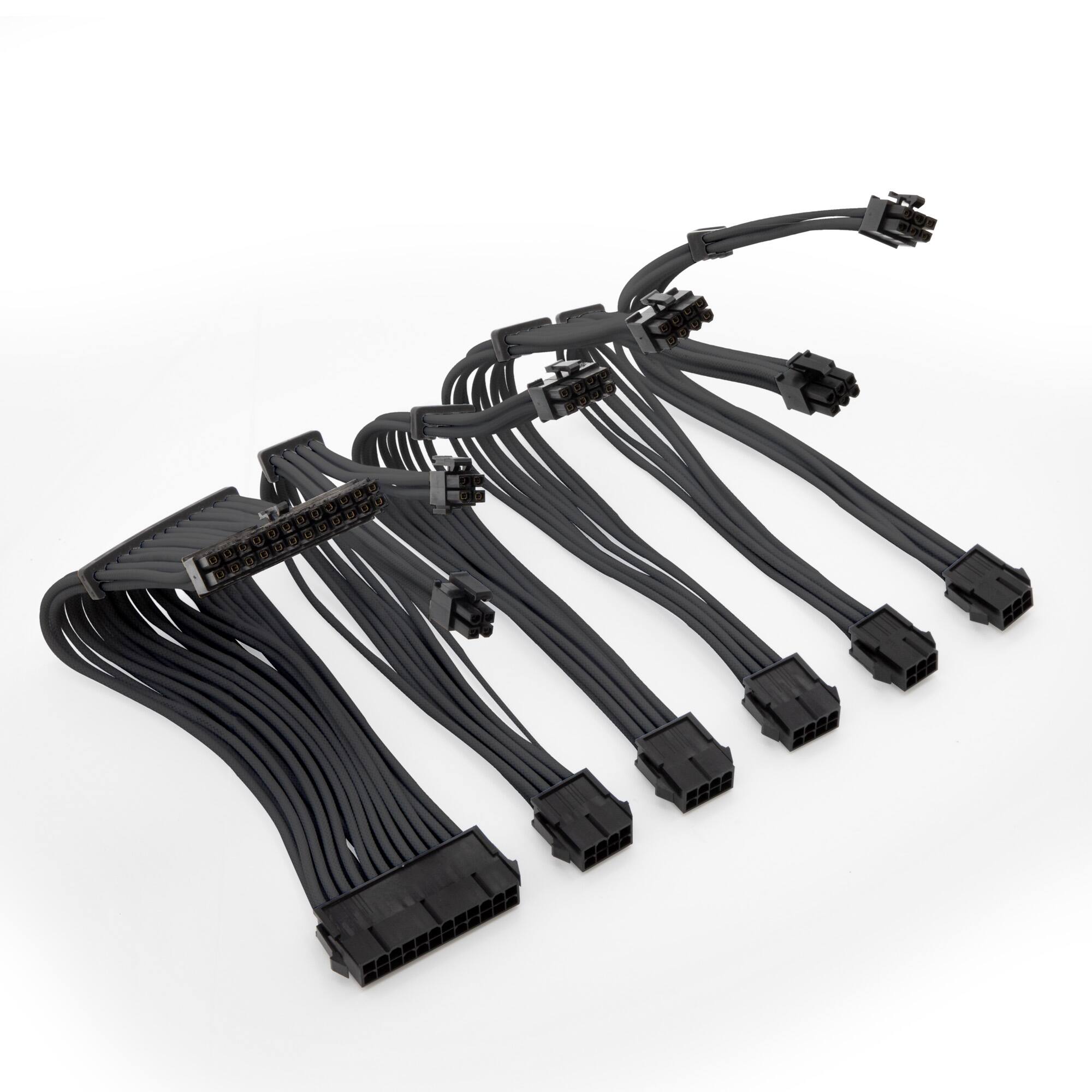 Left. YEYIAN - Yeyian PSU Cable Extension Kit Kabel Series 1000, Black - SKU: KS1000N - Black.