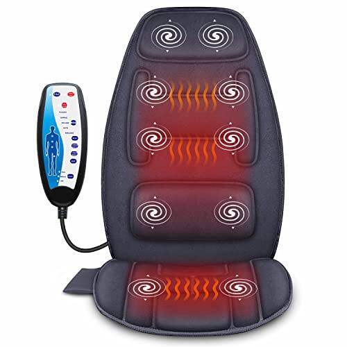Front. ESBANY - Massage Seat Cushion with Heat - Extra Memory Foam Support Pad in Neck and Lumbar,10 Vibration Massage Motors, 2 Heat.