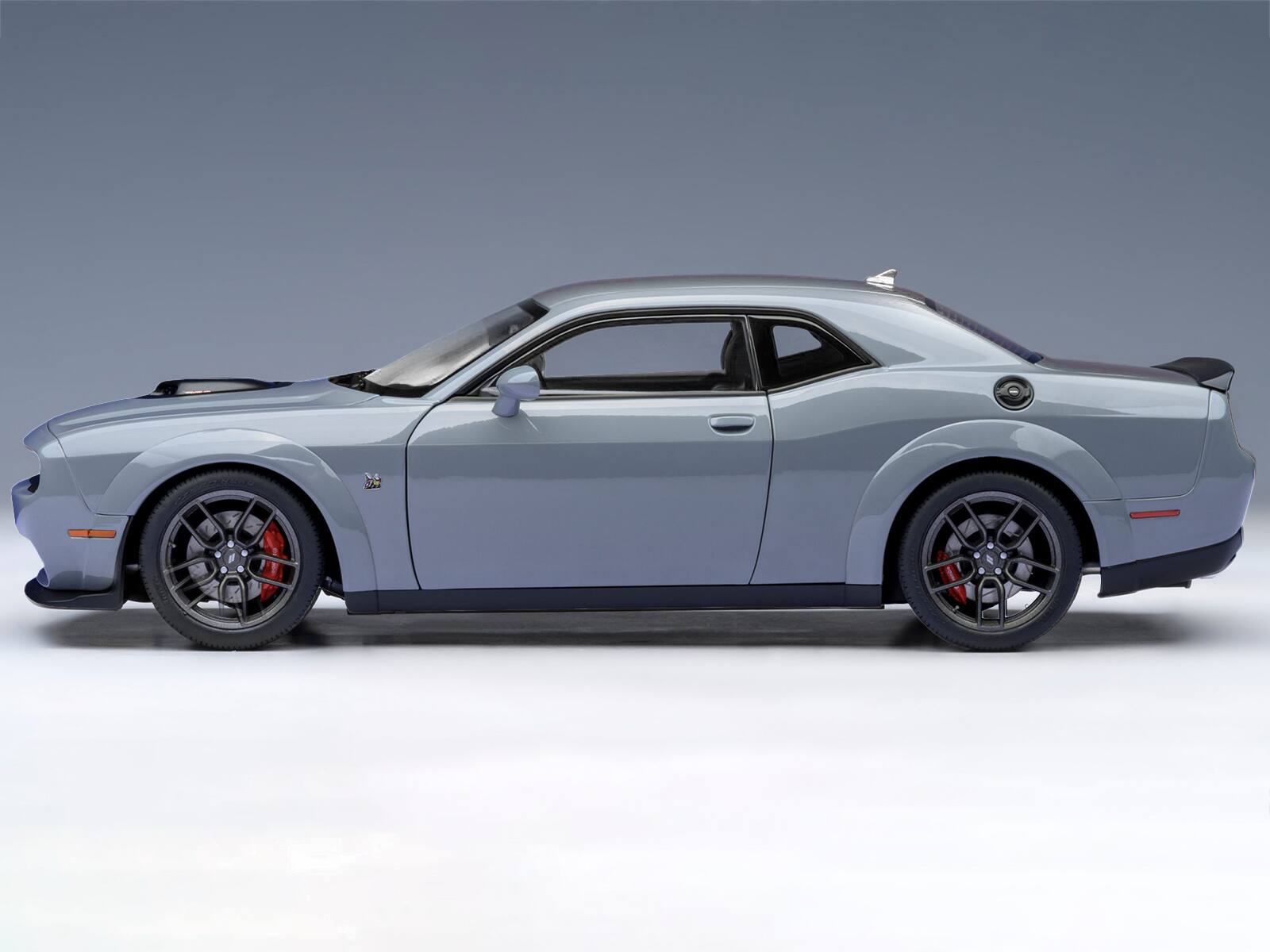 Alt View 6. Autoart - 2022 Dodge Challenger R/T Scat Pack Widebody Smoke Show Gray 1/18 Model Car by Autoart.