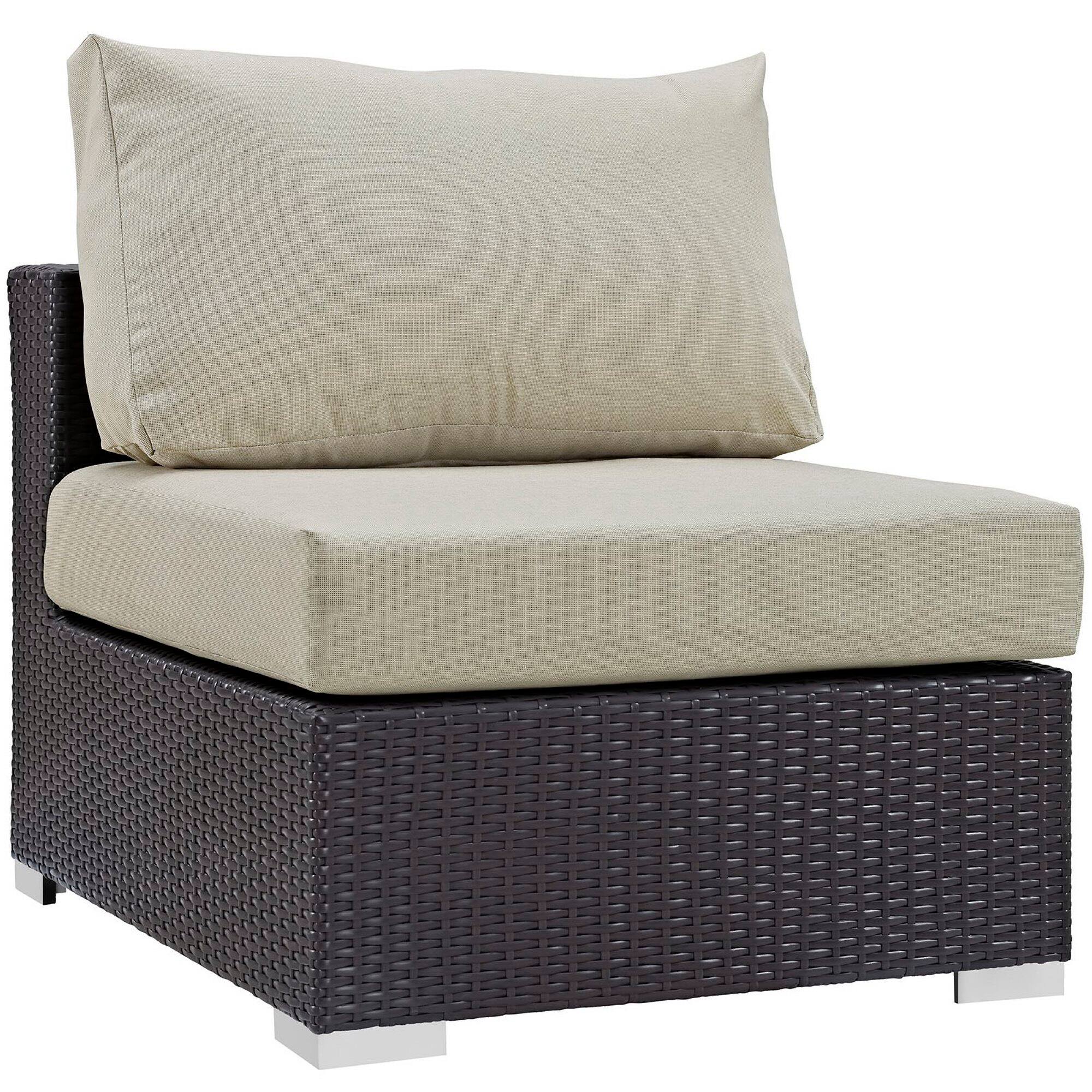 Back. Modway - Convene 8-Piece Outdoor Patio Sectional Set - Cushioned Modular Seating with Armrests - Espresso Beige.