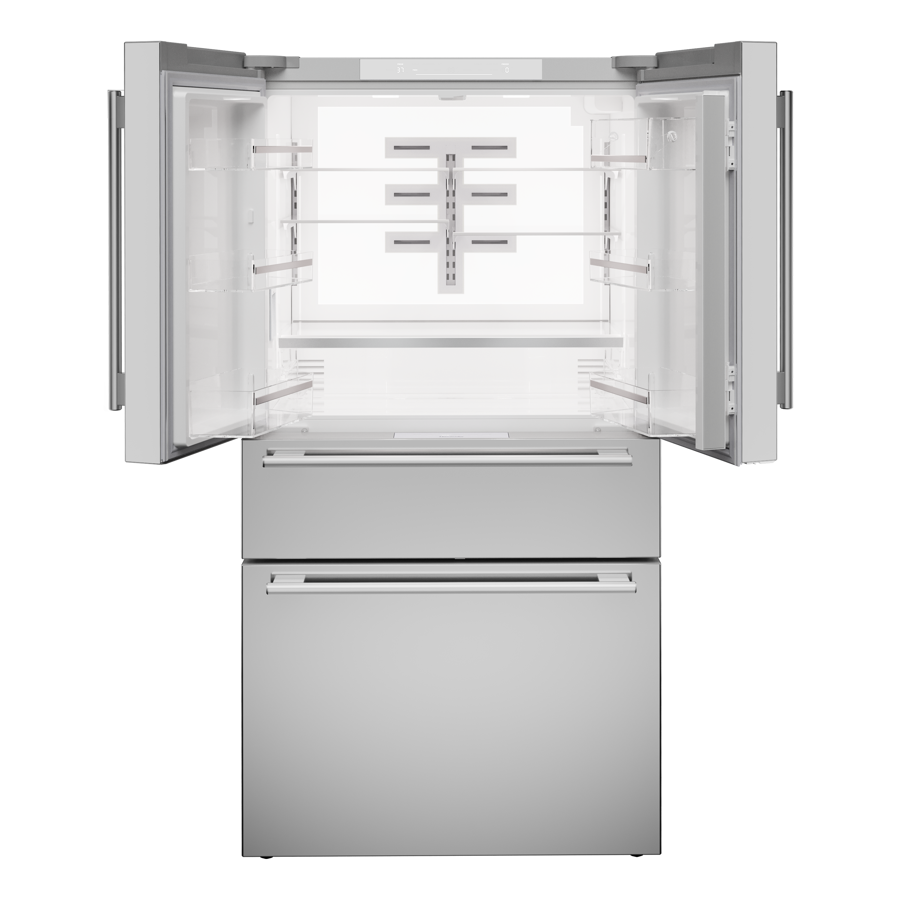 Alt View 9. Thermador - Freedom Collection 20.4 Cu. Ft. 4-Door Bottom Freezer French Door Smart Refrigerator with Masterpiece Handles - Stainless Steel.