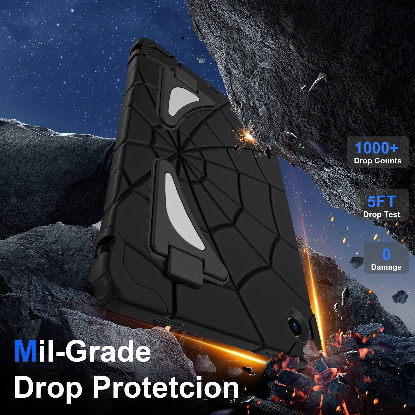 1000+ Drop Counts  
5FT Drop Test  
0 Damage  
Mil-Grade Drop Protection